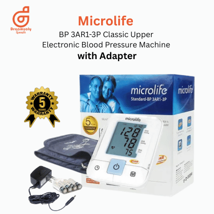 Microlife BP 3AR1-3P Classic Upper Electronic Blood Pressure Machine with Adapter -Dreamvaly