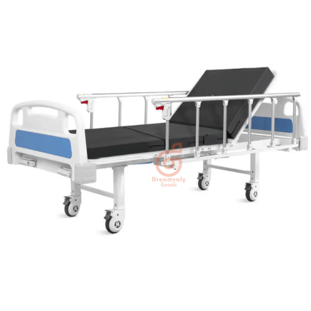 Two Crank Manual Hospital Bed With Mattress & IV Pole Made in China-Dreamvaly